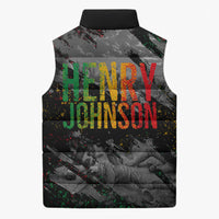 Henry Johnson Black History Month Sleeveless Puffer Jacket Harlem Hellfighters Pan African Grunge Art