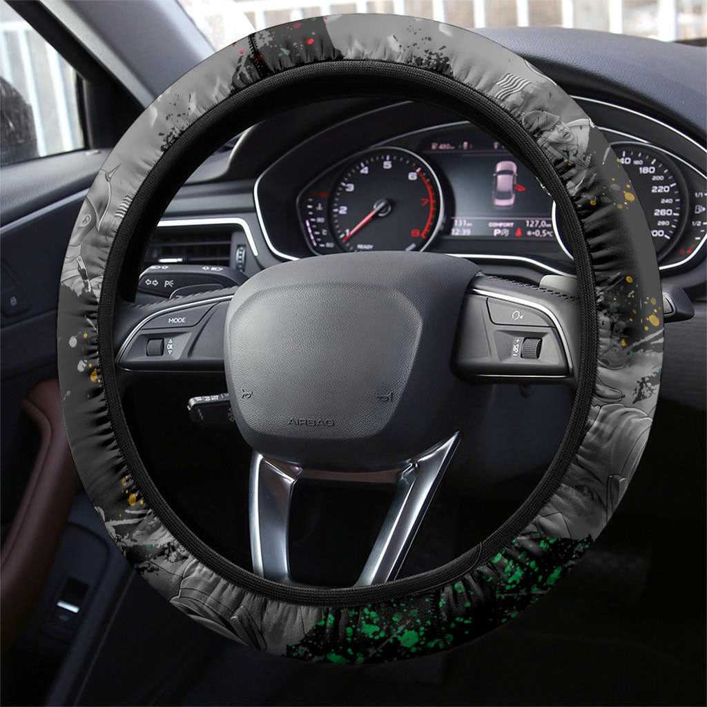 Henry Johnson Black History Month Steering Wheel Cover Harlem Hellfighters Pan African Grunge Art