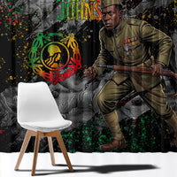 Henry Johnson Black History Month Window Curtain Harlem Hellfighters Pan African Grunge Art