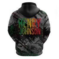 Henry Johnson Black History Month Zip Hoodie Harlem Hellfighters Pan African Grunge Art