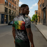 Henry Johnson Black History Month Zipper Polo Shirt Harlem Hellfighters Pan African Grunge Art