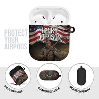 Henry Johnson Black History Month AirPods Case Distressed US Flag American Hero Portrait