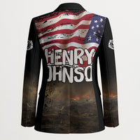 Henry Johnson Black History Month Blazer Distressed US Flag American Hero Portrait