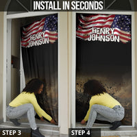 Henry Johnson Black History Month Door Cover Distressed US Flag American Hero Portrait