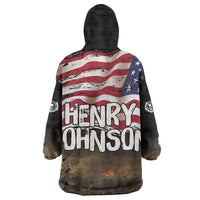 Henry Johnson Black History Month Kid Wearable Blanket Hoodie Distressed US Flag American Hero Portrait