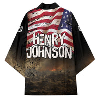 Henry Johnson Black History Month Kimono Distressed US Flag American Hero Portrait