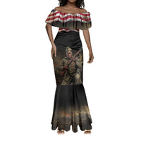 Henry Johnson Black History Month Mermaid Dress Distressed US Flag American Hero Portrait