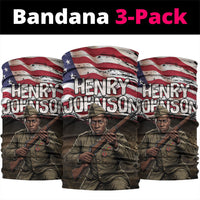 Henry Johnson Black History Month Neck Gaiter Distressed US Flag American Hero Portrait