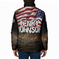 Henry Johnson Black History Month Padded Jacket Distressed US Flag American Hero Portrait