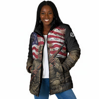 Henry Johnson Black History Month Padded Jacket Distressed US Flag American Hero Portrait