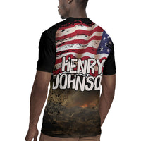 Henry Johnson Black History Month Rugby Jersey Distressed US Flag American Hero Portrait