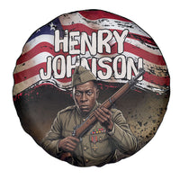 Henry Johnson Black History Month Spare Tire Cover Distressed US Flag American Hero Portrait