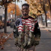 Henry Johnson Black History Month Sweatshirt Distressed US Flag American Hero Portrait