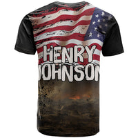 Henry Johnson Black History Month T shirt Distressed US Flag American Hero Portrait