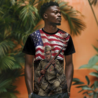 Henry Johnson Black History Month T shirt Distressed US Flag American Hero Portrait