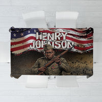 Henry Johnson Black History Month Tablecloth Distressed US Flag American Hero Portrait