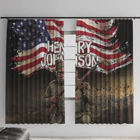 Henry Johnson Black History Month Window Curtain Distressed US Flag American Hero Portrait