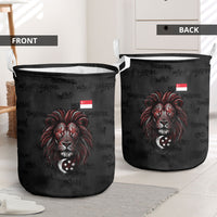 Singapore National Flag Day Laundry Basket Lion Tiger Coat Of Arms Grunge Graffiti