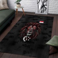 Singapore National Flag Day Area Rug Lion Tiger Coat Of Arms Grunge Graffiti
