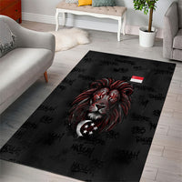 Singapore National Flag Day Area Rug Lion Tiger Coat Of Arms Grunge Graffiti
