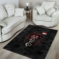 Singapore National Flag Day Area Rug Lion Tiger Coat Of Arms Grunge Graffiti