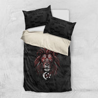 Singapore National Flag Day Bedding Set Lion Tiger Coat Of Arms Grunge Graffiti