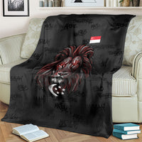 Singapore National Flag Day Blanket Lion Tiger Coat Of Arms Grunge Graffiti