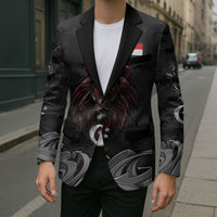 Singapore National Flag Day Blazer Lion Tiger Coat Of Arms Grunge Graffiti