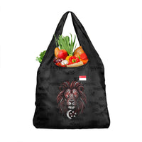 Singapore National Flag Day Grocery Bag Lion Tiger Coat Of Arms Grunge Graffiti