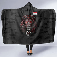 Singapore National Flag Day Hooded Blanket Lion Tiger Coat Of Arms Grunge Graffiti