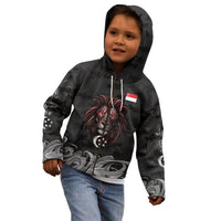Singapore National Flag Day Kid Hoodie Lion Tiger Coat Of Arms Grunge Graffiti