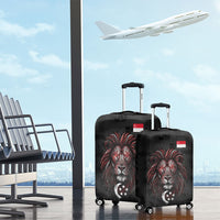Singapore National Flag Day Luggage Cover Lion Tiger Coat Of Arms Grunge Graffiti