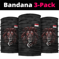 Singapore National Flag Day Neck Gaiter Lion Tiger Coat Of Arms Grunge Graffiti