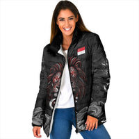 Singapore National Flag Day Padded Jacket Lion Tiger Coat Of Arms Grunge Graffiti