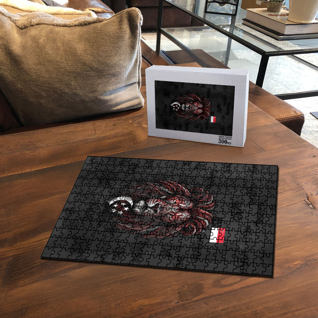 Singapore National Flag Day Puzzle Lion Tiger Coat Of Arms Grunge Graffiti