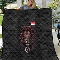 Singapore National Flag Day Quilt Lion Tiger Coat Of Arms Grunge Graffiti