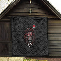 Singapore National Flag Day Quilt Lion Tiger Coat Of Arms Grunge Graffiti