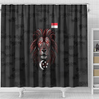 Singapore National Flag Day Shower Curtain Lion Tiger Coat Of Arms Grunge Graffiti