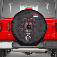 Singapore National Flag Day Spare Tire Cover Lion Tiger Coat Of Arms Grunge Graffiti