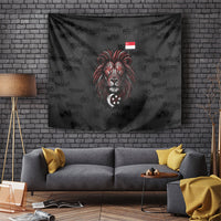 Singapore National Flag Day Tapestry Lion Tiger Coat Of Arms Grunge Graffiti