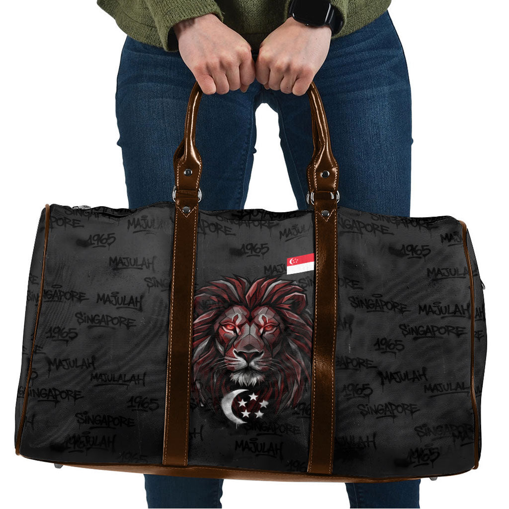 Singapore National Flag Day Travel Bag Lion Tiger Coat Of Arms Grunge Graffiti