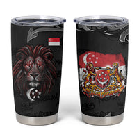 Singapore National Flag Day Tumbler Cup Lion Tiger Coat Of Arms Grunge Graffiti