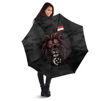Singapore National Flag Day Umbrella Lion Tiger Coat Of Arms Grunge Graffiti