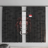 Singapore National Flag Day Window Curtain Lion Tiger Coat Of Arms Grunge Graffiti