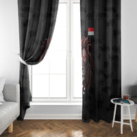 Singapore National Flag Day Window Curtain Lion Tiger Coat Of Arms Grunge Graffiti