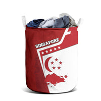 Singapore Merlion Laundry Basket National Flag Day Patriotic Crescent Moon And Stars