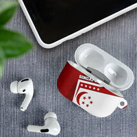 Singapore Merlion AirPods Case National Flag Day Patriotic Crescent Moon And Stars