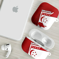 Singapore Merlion AirPods Case National Flag Day Patriotic Crescent Moon And Stars