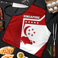 Singapore Merlion Apron National Flag Day Patriotic Crescent Moon And Stars