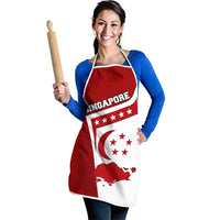 Singapore Merlion Apron National Flag Day Patriotic Crescent Moon And Stars